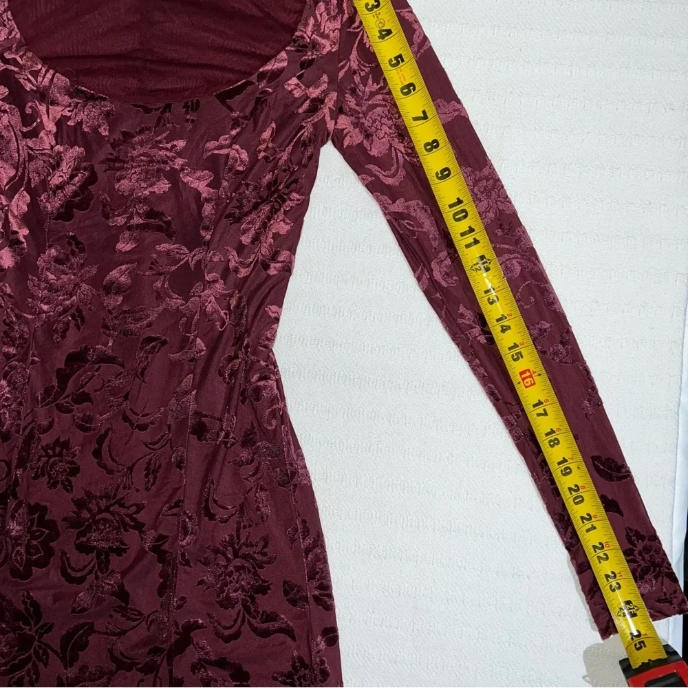 Free People Intimately Whimsical Velvet Burnout Mini Dress Size Small Fairy - Picture 9 of 9